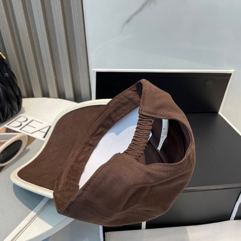 MIU MIU MM BASEBALL CAP IN BROWN FABRIC STYLE 6