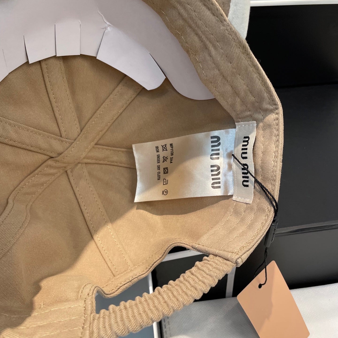 MIU MIU MM BASEBALL CAP IN BEIGE FABRIC STYLE 4
