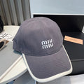 MIU MIU MM BASEBALL CAP IN GREY FABRIC STYLE 3