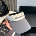 MIU MIU MM SPORT VISOR CAP IN GRAY MIX WHITE FABRIC