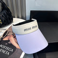 MIU MIU MM SPORT VISOR CAP IN PASTEL PURPLE MIX WHITE FABRIC