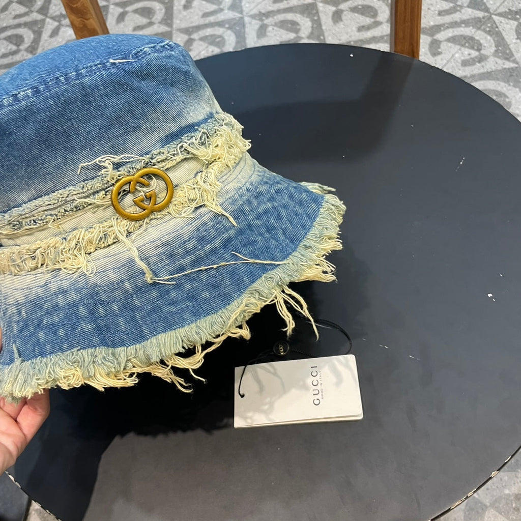 GUCCI BUCKET HAT IN CLASSIC BLUE DENIM 226590