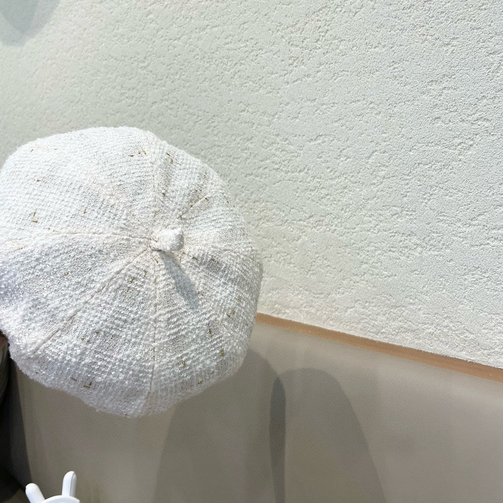 GUCCI BERRET HAT IN WHITE TWEED 394273