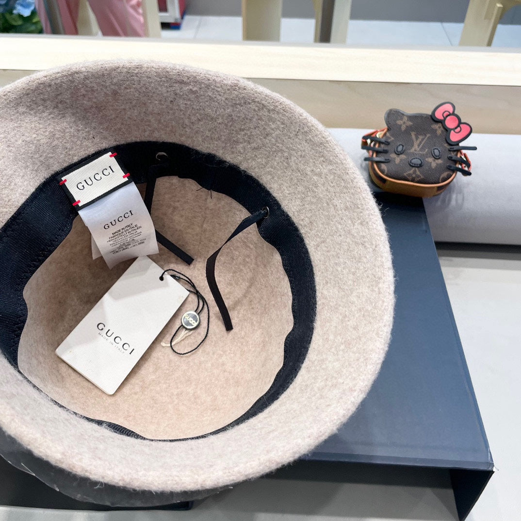 GUCCI ECRU TAN BUCKET HAT 411346