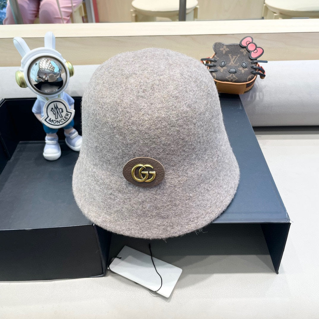 GUCCI KHAKI BROWN BUCKET HAT 411348