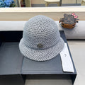 GUCCI KNITTED BUCKET HAT IN STEEL GRAY WOOL 413396
