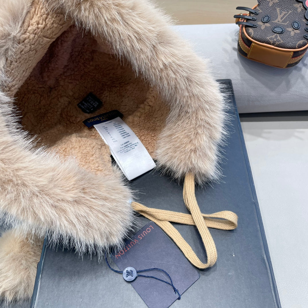 LOUIS VUITTON BEANIE HAT IN BROWN WOOL AND COTTON 419745