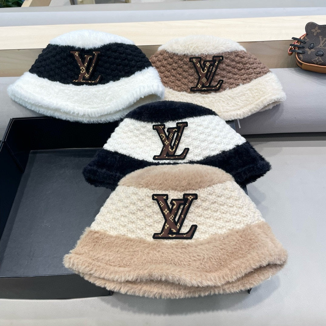 LOUIS VUITTON BUCKET HAT IN BEIGE MIX WHITE WOOL 421039