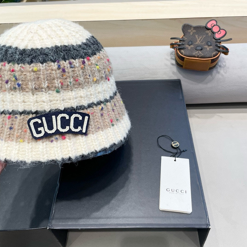 GUCCI STRIPED KNITTED BUCKET HAT COLORFUL 428101