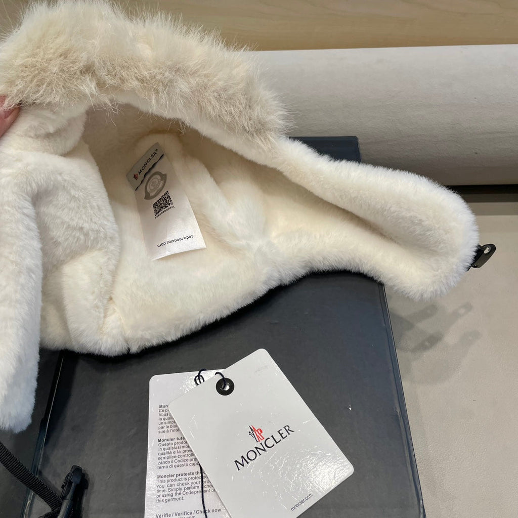 MONCLER AVATOR HAT IN STEEL GRAY CORDUROY AND FLEECE-LINED 434983