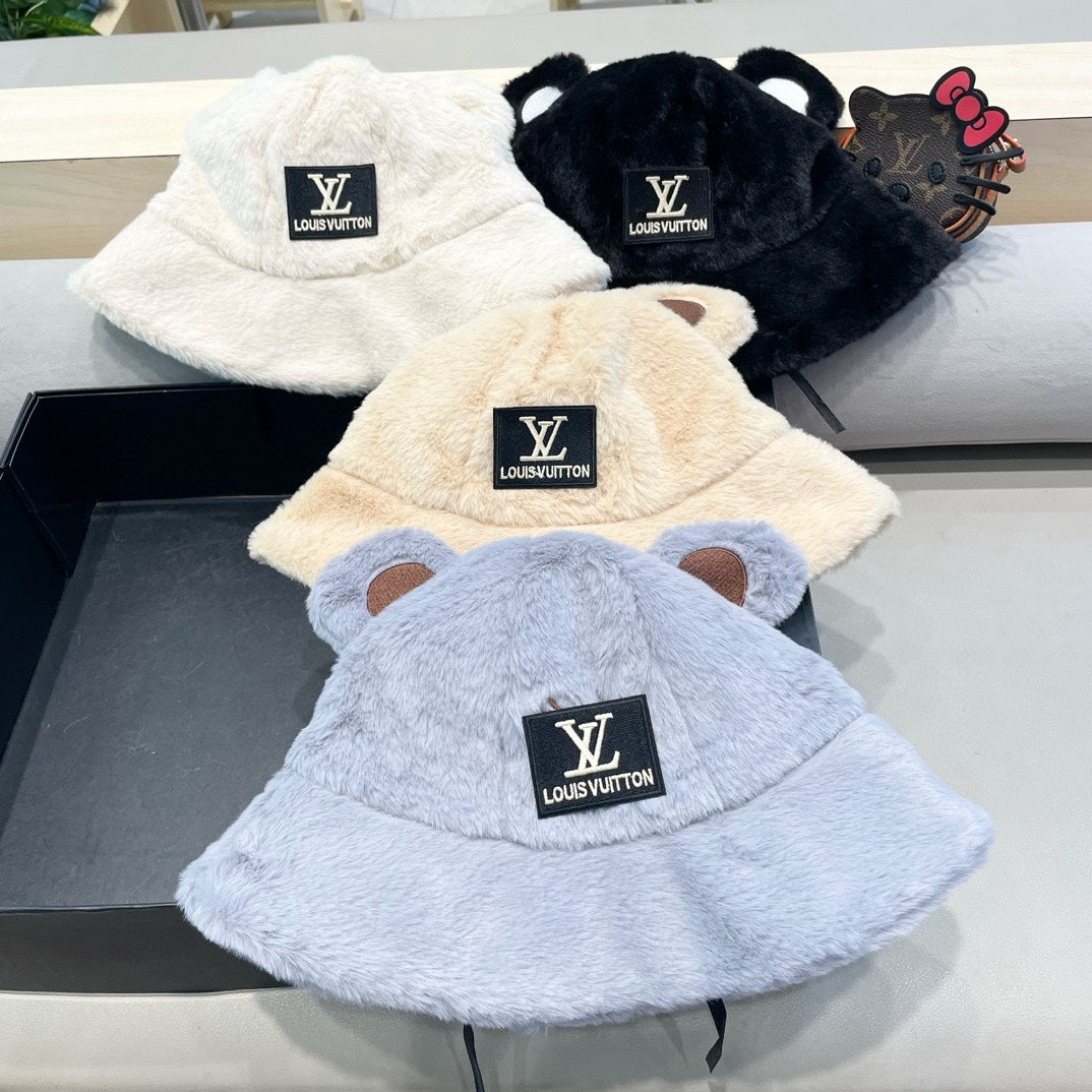 LOUIS VUITTON BUCKET HAT IN BEAU BLUE  WOOL AND LAMB FUR 434941
