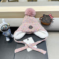 MONCLER BEANIE HAT IN LIGHT PINK WOOL LINED WITH FLEECE 436776