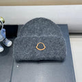MONCLER BEANIE HAT IN GRAPHITE GRAY WOOL 438121
