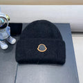 MONCLER BEANIE HAT IN BLACK WOOL 438123