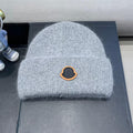 MONCLER BEANIE HAT IN CLOUD GRAY WOOL 438127