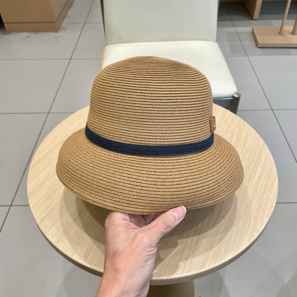 CELINE BUKET HAT MODEL 650562 IN LIGHT BROWN SPRAY FABRIC