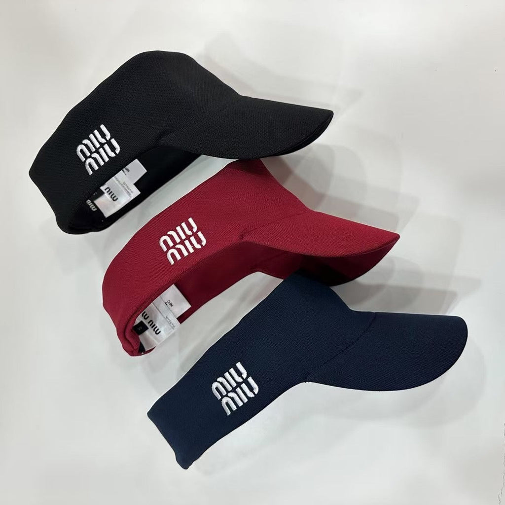 MIU MIU MM VISOR CAP FABRIC LOGO EMBROIDERY