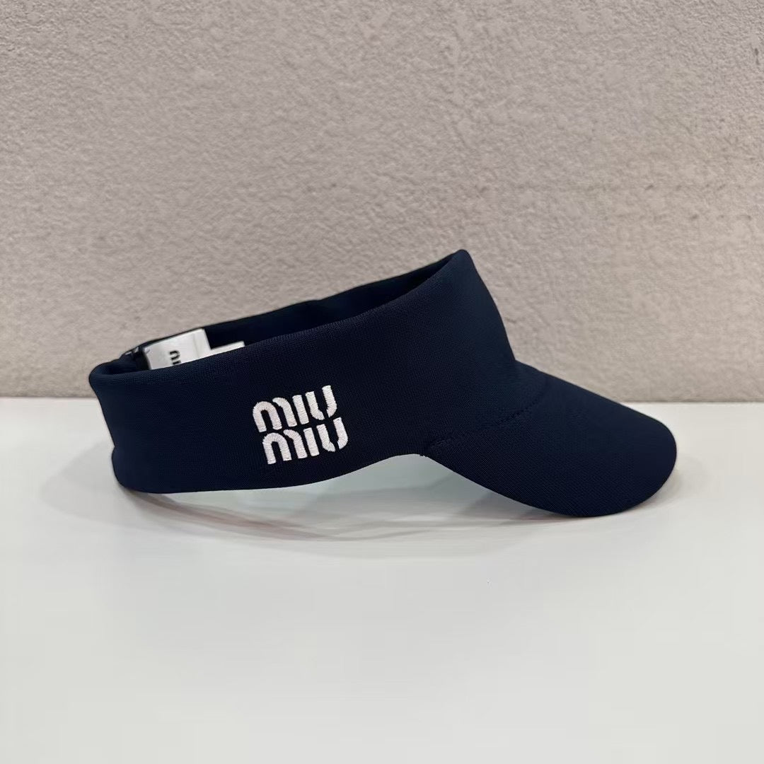MIU MIU MM VISOR CAP FABRIC LOGO EMBROIDERY