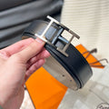 HERMES NEO TANDEM 32MM REVERSIBLE BELT BLACK AND TAN LEATHER SILVER BUCKLE