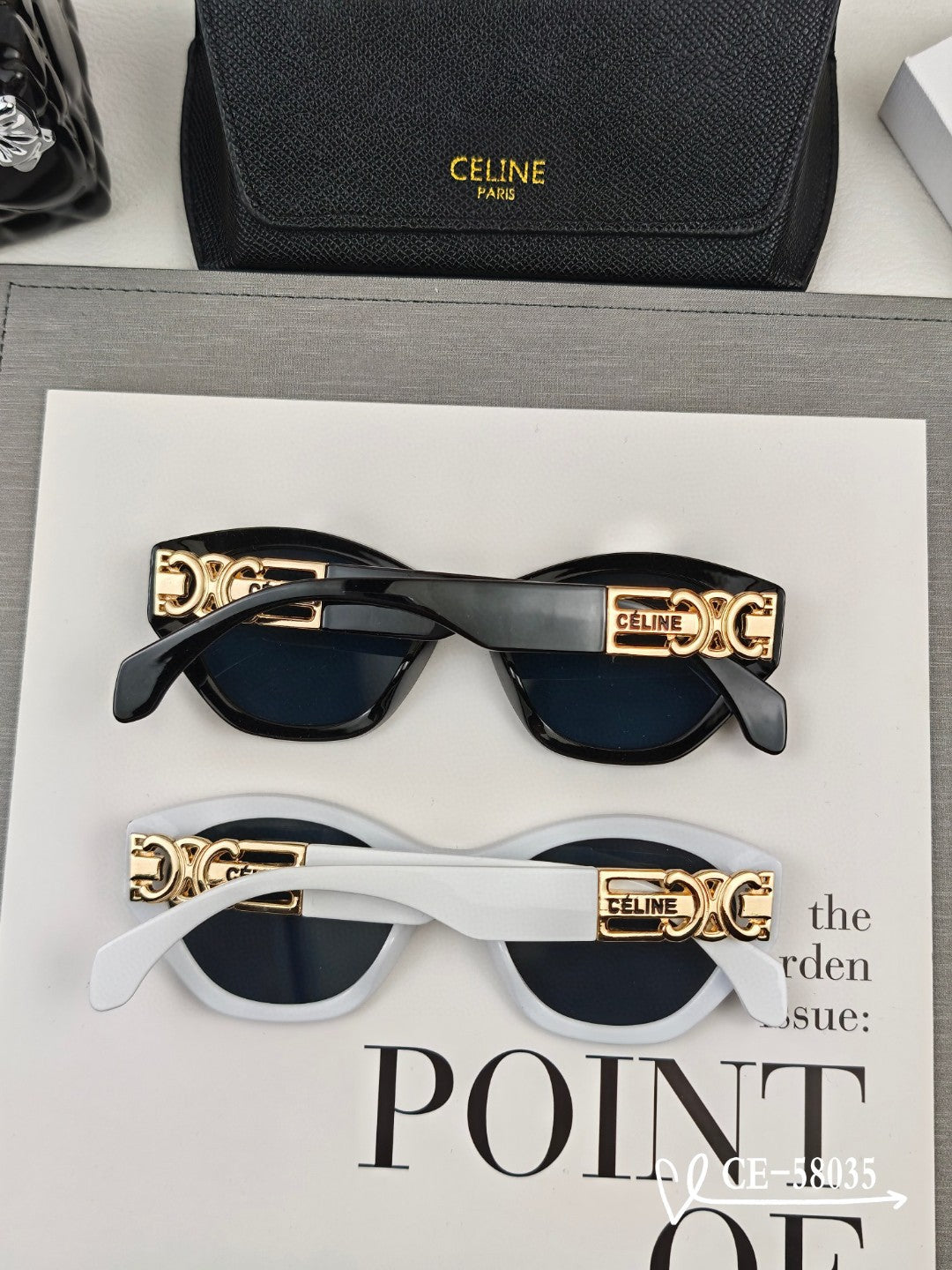 CELINE TRIOMPHE SUNGLASSES 58035 IN ACETATE