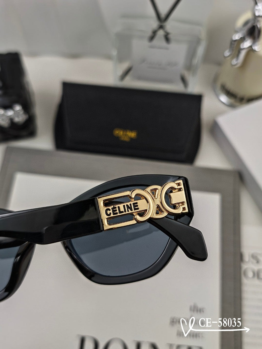 CELINE TRIOMPHE SUNGLASSES 58035 IN ACETATE