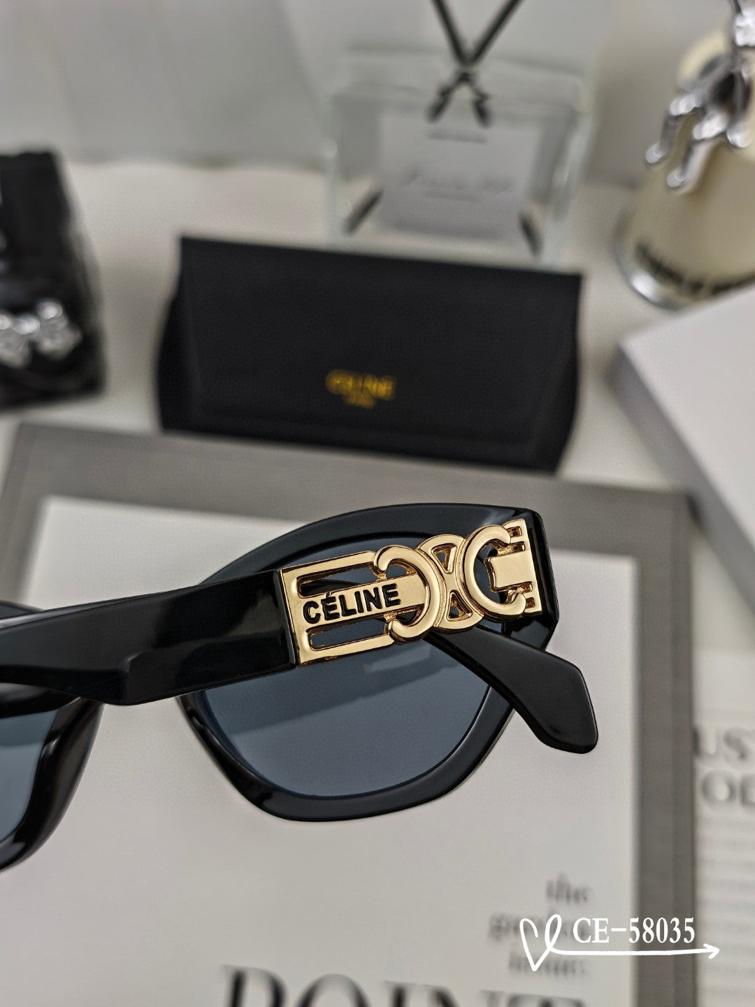 CELINE TRIOMPHE SUNGLASSES 58035 IN ACETATE