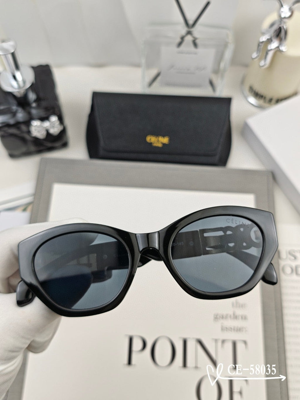 CELINE TRIOMPHE SUNGLASSES 58035 IN ACETATE