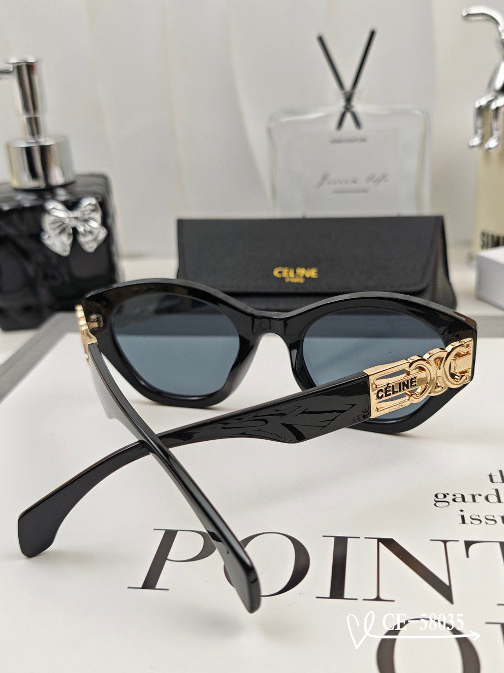 CELINE TRIOMPHE SUNGLASSES 58035 IN ACETATE