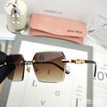 MIU MIU LOGO SQUARE SUNGLASSES 68033 IN METAL