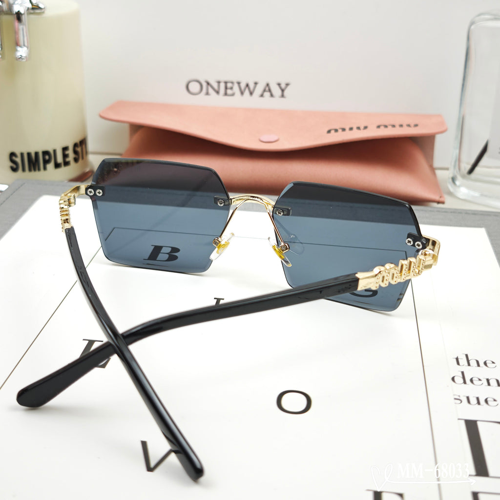 MIU MIU LOGO SQUARE SUNGLASSES 68033 IN METAL