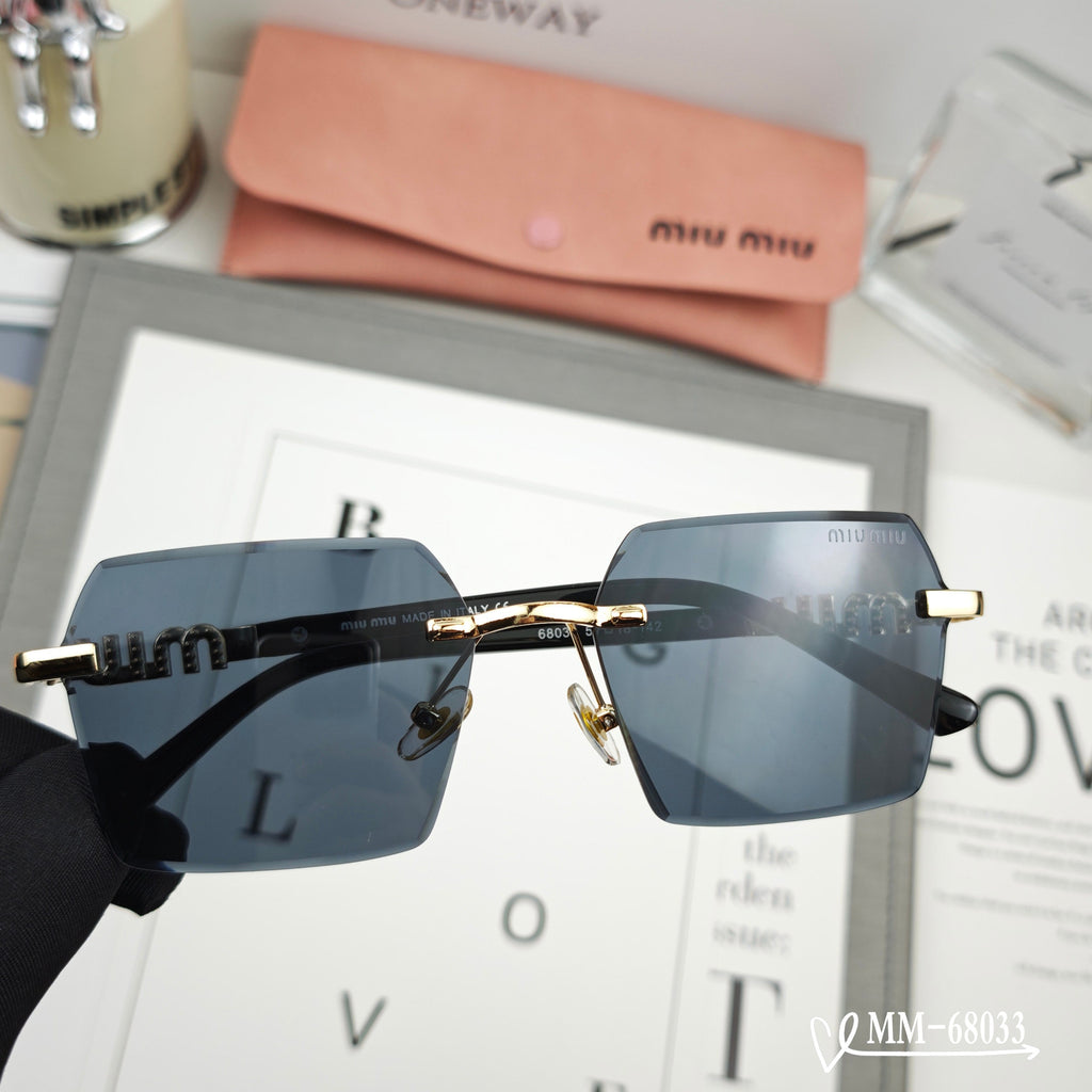 MIU MIU LOGO SQUARE SUNGLASSES 68033 IN METAL