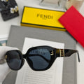 FENDI EMBOSSED FF PATTERN ROMA RECTANGULAR FRAME SUNGLASSES 58033 IN ACETATE
