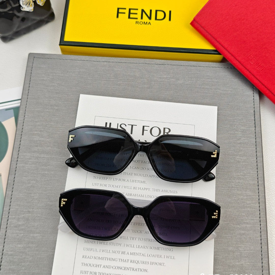 FENDI EMBOSSED FF PATTERN ROMA RECTANGULAR FRAME SUNGLASSES 58033 IN ACETATE
