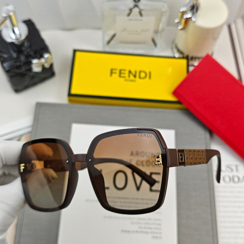 FENDI OVERSIZED FF DIAMONDS SQUARE FRAME SUNGLASSES 53041 IN ACETATE
