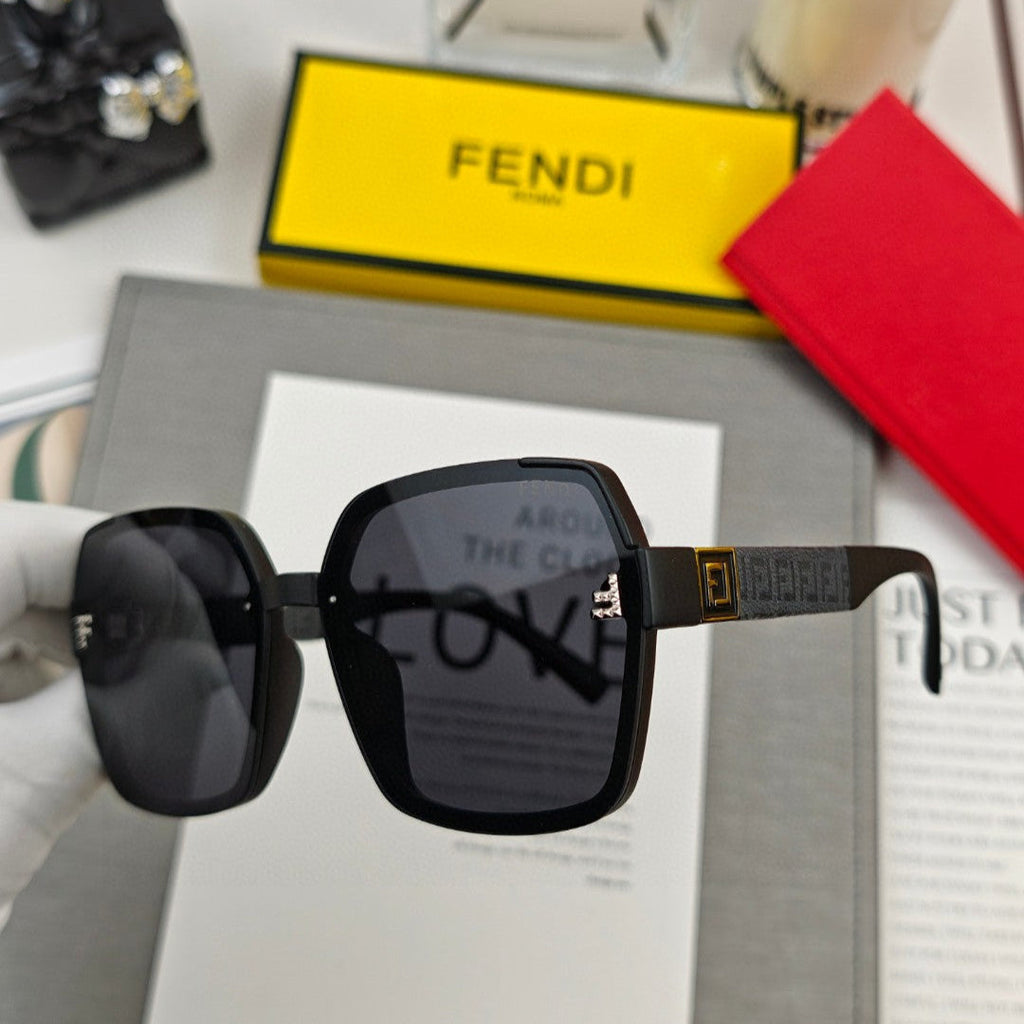 FENDI OVERSIZED FF DIAMONDS SQUARE FRAME SUNGLASSES 53041 IN ACETATE