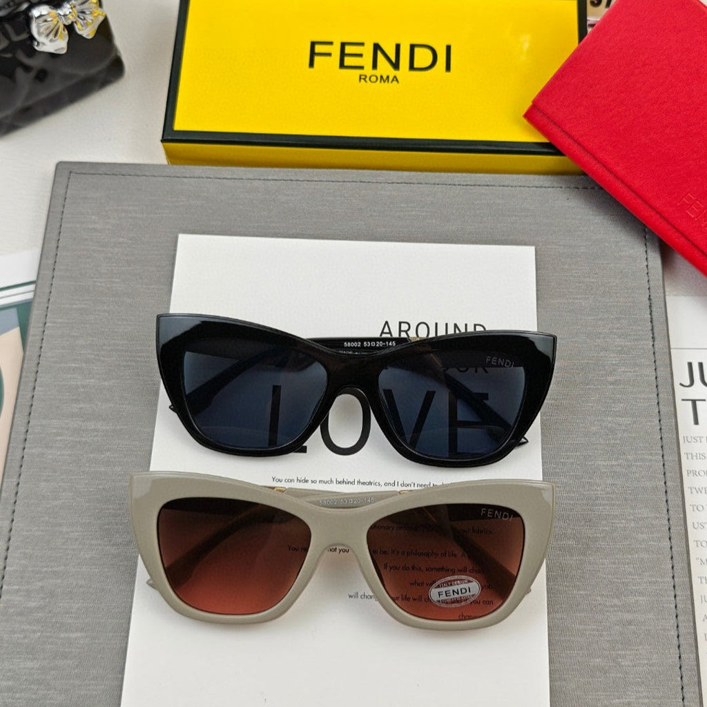 FENDI FF DIAMONDS CAT EYE FRAME SUNGLASSES 58002 IN ACETATE