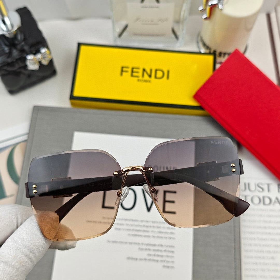 FENDI FIRST CRYSTAL SQUARE FRAME SUNGLASSES 55509 IN ACETATE