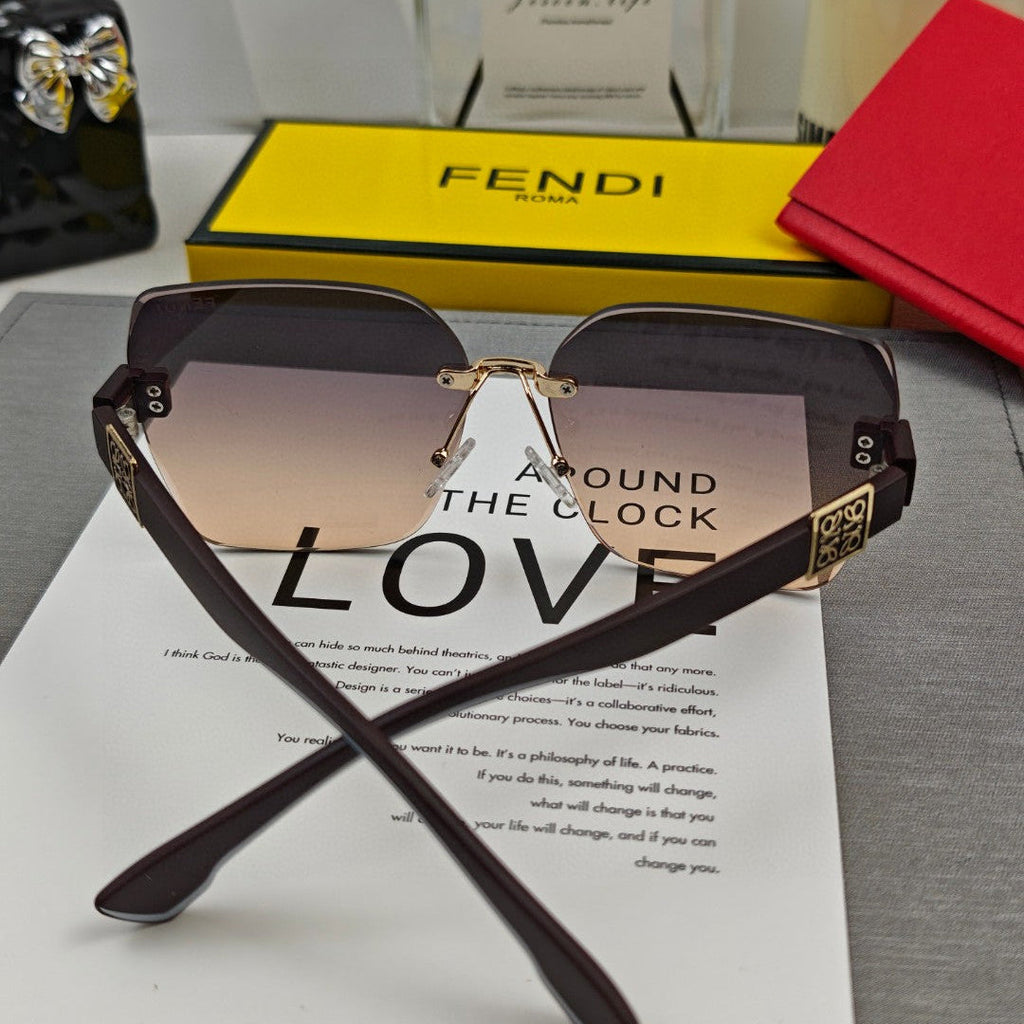 FENDI FIRST CRYSTAL SQUARE FRAME SUNGLASSES 55509 IN ACETATE