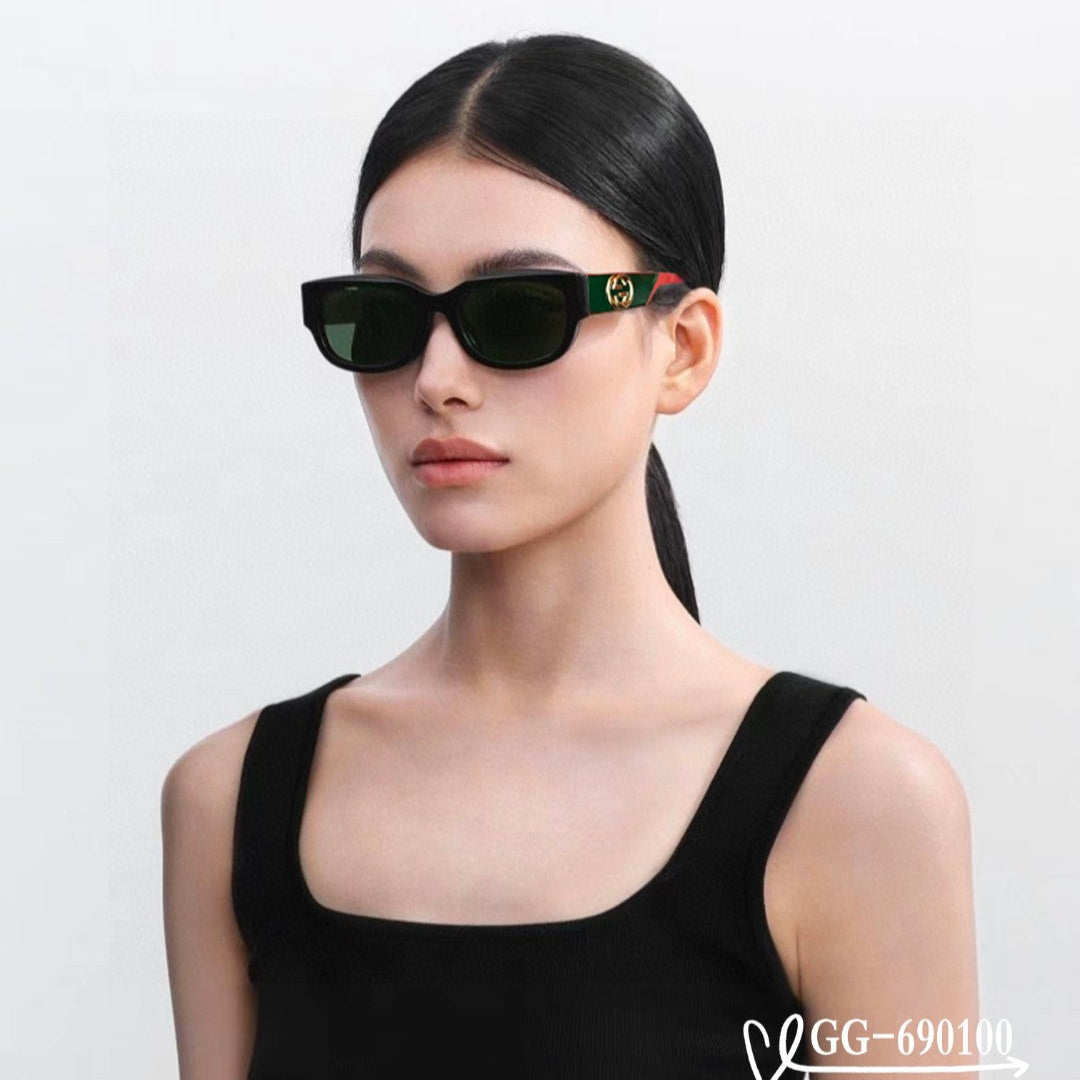 GUCCI EMBOSSED LOGO OVAL FRAME SUNGLASSES 69100 IN ACETATE