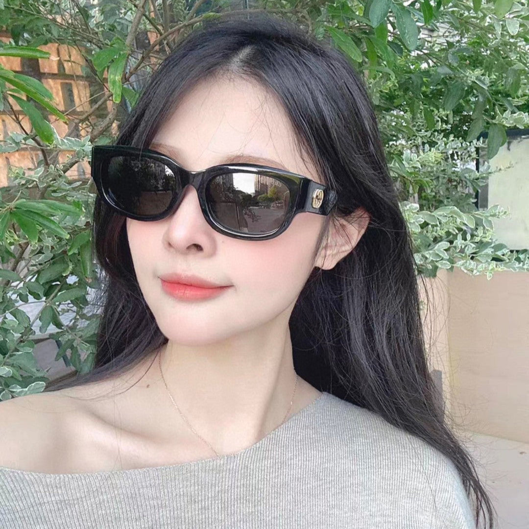 GUCCI EMBOSSED LOGO OVAL FRAME SUNGLASSES 69100 IN ACETATE