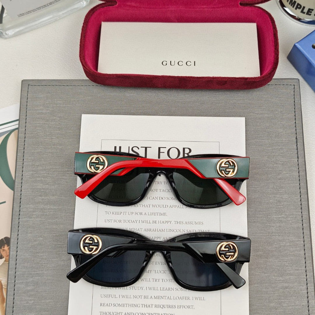 GUCCI EMBOSSED LOGO OVAL FRAME SUNGLASSES 69100 IN ACETATE