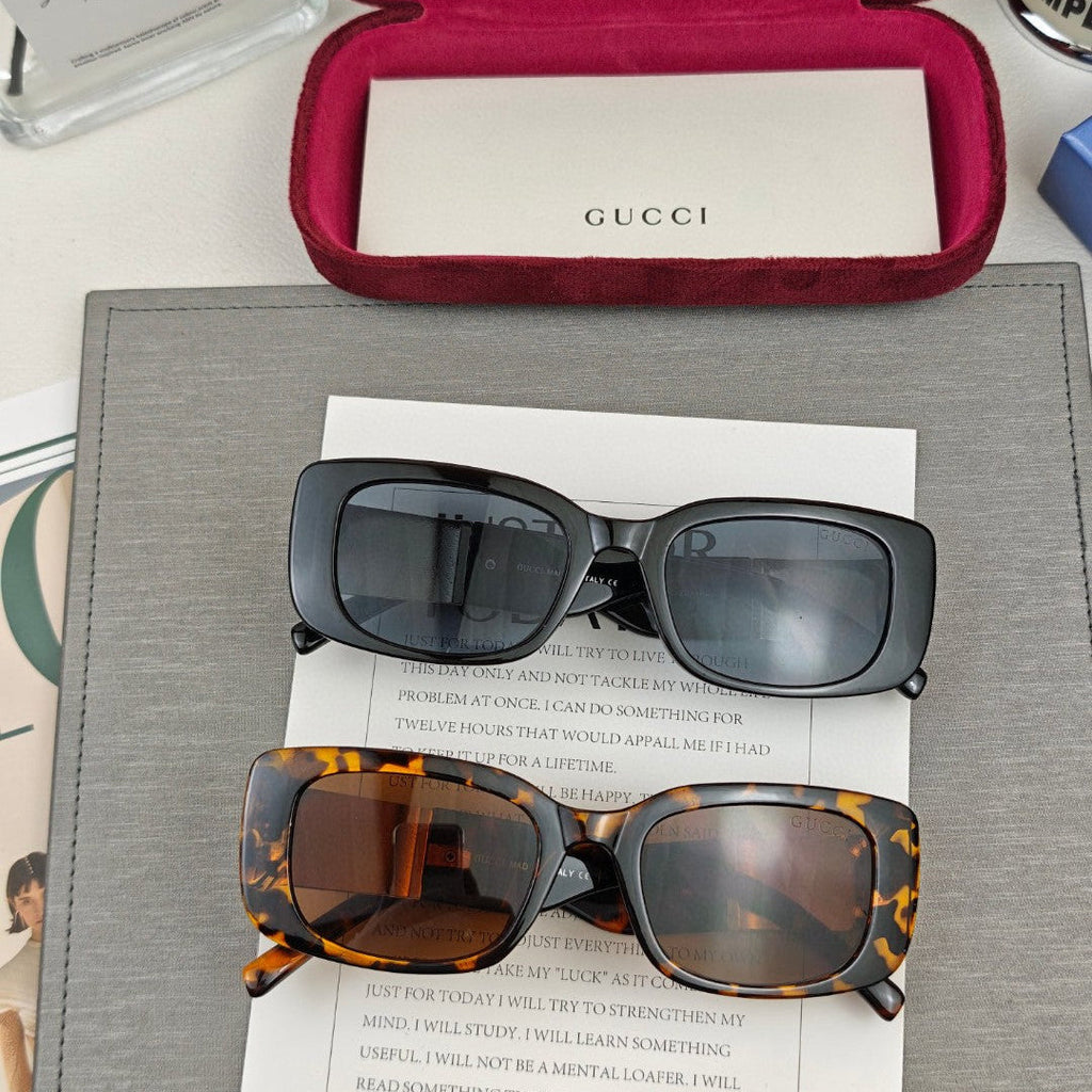 GUCCI RECTANGULAR FRAME SUNGLASSES 58006 IN ACETATE