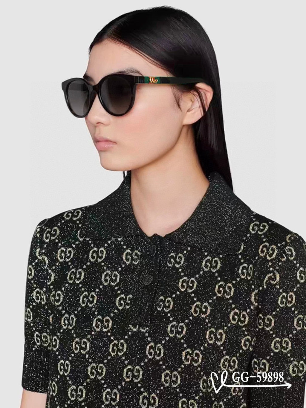 GUCCI ROUND FRAME SUNGLASSES 59898 IN ACETATE