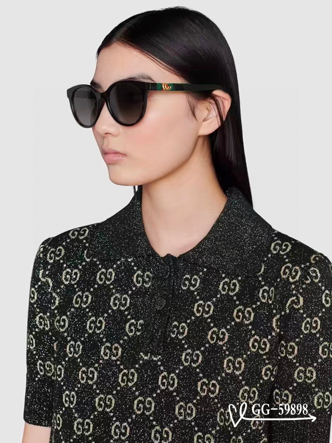 GUCCI ROUND FRAME SUNGLASSES 59898 IN ACETATE