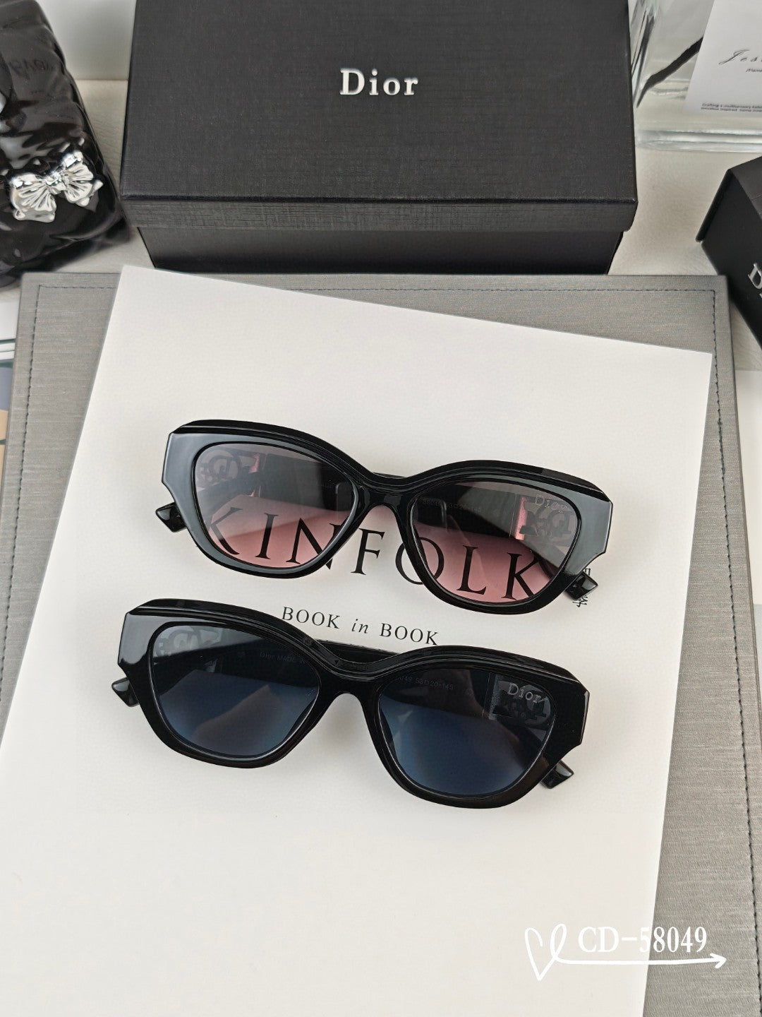 DIOR CAT EYE SUNGLASSES 58049 IN ACETATE