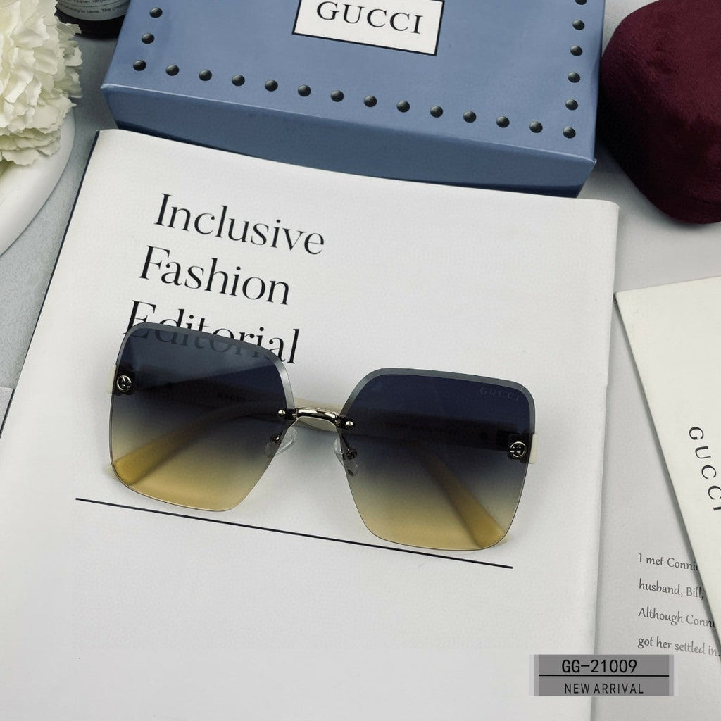 GUCCI CRYSTAL STUDDED SQUARE FRAME SUNGLASSES 21009 IN ACETATE