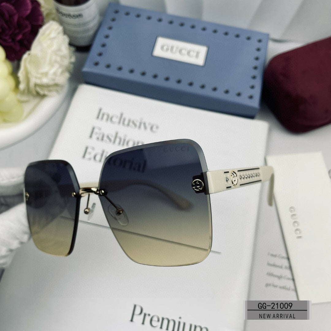 GUCCI CRYSTAL STUDDED SQUARE FRAME SUNGLASSES 21009 IN ACETATE