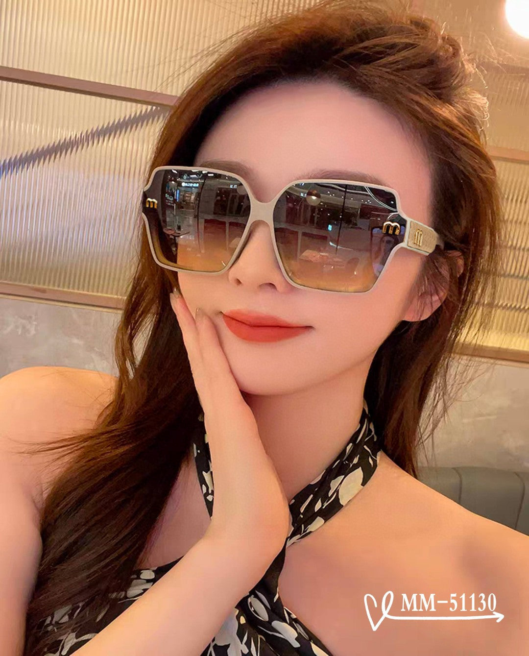 MIU MIU RUNWAY SQUARE SUNGLASSES 51130 IN ACETATE