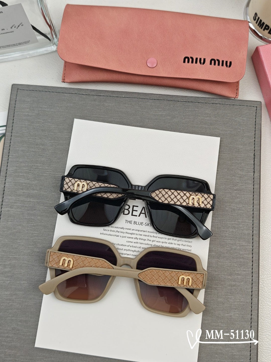 MIU MIU RUNWAY SQUARE SUNGLASSES 51130 IN ACETATE