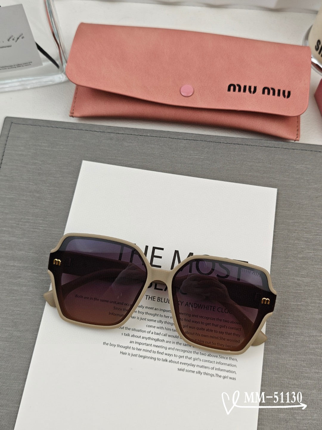 MIU MIU RUNWAY SQUARE SUNGLASSES 51130 IN ACETATE